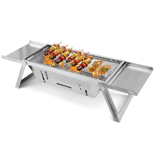 Barbecue Grills, Portable BBQ Charcoal Grill Foldable Grills, Small Grills Outdoor Cooking for Travel, Camping Smoker Grill, Stainless Steel Table Top Grill Charcoal Camping, Backyard