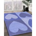 thumbnail image 3 of Ahgly Company Tapis Rond Lavable en Machine Intérieur Jeans Transitionnels Bleu, 4 Pieds Rond, 3 of 7