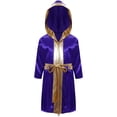 thumbnail image 1 of Alvivi Enfants Garçons Robe de Boxe Art Martial Muay Thaï Uniforme Manches Longues Kick Boxe Robe à Capuche Ensembles Violet 12, 1 of 7