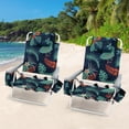 thumbnail image 2 of Costway Lot de 4 Chaises de Plage Pliantes Type Sac à Dos, Chaises Inclinables d'Extérieur à 5 Positions avec Oreiller, Vert, 2 of 9