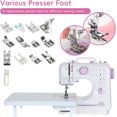 thumbnail image 3 of Sewing Machine for Beginners, Portable Mini Sewing Machine with 13 Replaceable Presser Feets, Built-in 12 Stitches, Extension Table, 39 Colors Thread, Reverse Sewing, 2 Speed Foot Pedal, Sewing Kit, 3 of 7