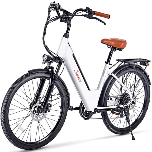 Cinverter Libra 26" Electric Bike for Adults, Peak 500W Motor 36V 418Wh Removable Battery Electric Bicycle Cruiser Ebike, 32km/h Top Speed Long Range Urban City Commuter, Color White