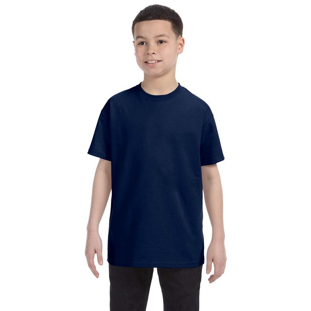 Jerzees Big Boy's Rib Collar Tear Away Label T-Shirt, Style 29B