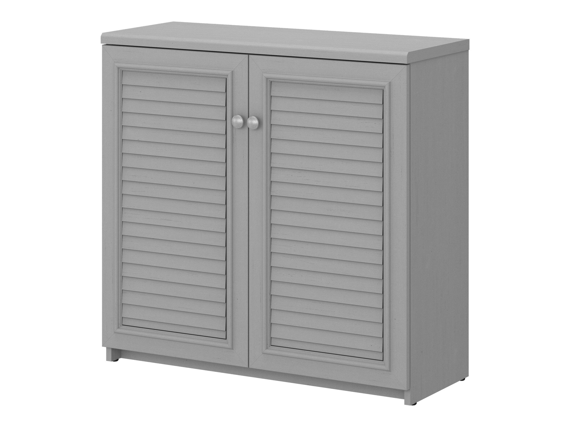 Fairview Petite Armoire de Rangement avec Portes en Gris Cape Cod - Bois d'Ingénierie