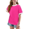 thumbnail image 3 of Rbaofujie T-Shirts à Manches Courtes pour Filles, Hauts d'Été pour Enfants, Col Rond, 5-15 Ans, 3 of 8