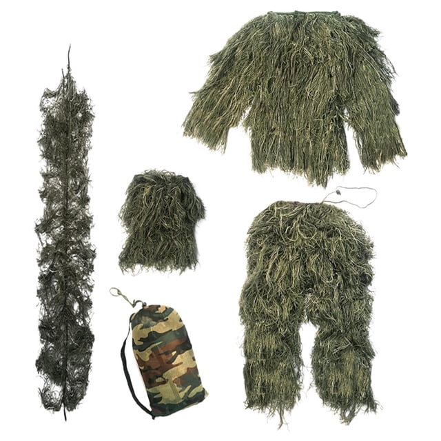 Ensemble d'Uniforme Léger Invisible pour Adolescent Ghillie, Tenue pour Vert 160-165 cm