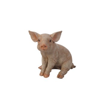 Garden Decor Animal Statue Small Sitting Pig Statue