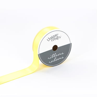 UNIQUE CREATIV Satin Ribbon Lemon 25 mm (0.98 in) × 5.5 m (⅞ in × 6 yd), 5.49 m (18 ft)