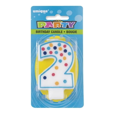 Polka Dot Number "2" Birthday Candle