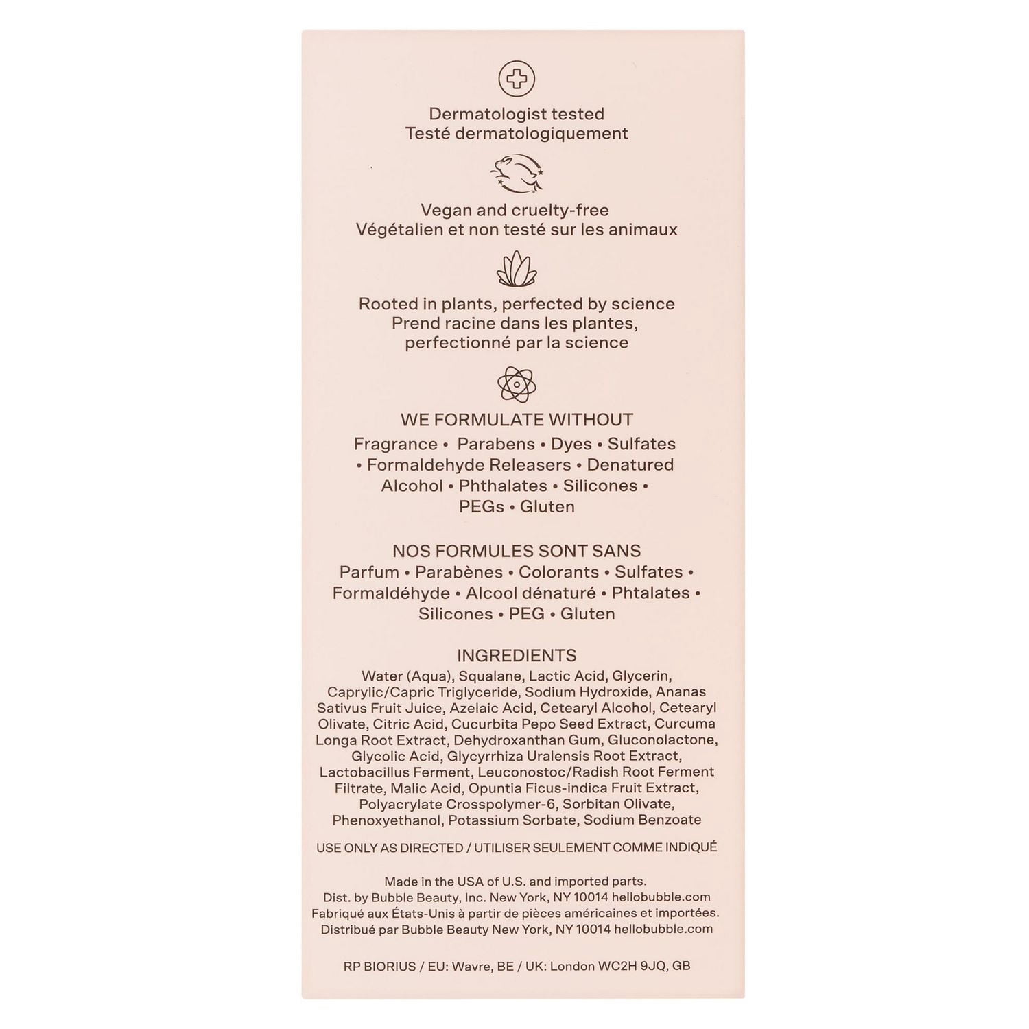 Bubble Skincare Moon Walk Sérum Exfoliant Deux, 1 FL OZ / 30ml