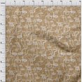 thumbnail image 4 of oneOone Rayon Light Brown Fabric Abstract Face Craft Projects Decor Fabric Printed By The Yard 56 Inch Wide, 4 of 4