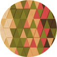 thumbnail image 1 of Ahgly Tapis Rond Lavable en Machine Intérieur Transitionnel Acajou Brun, 3 Pieds Rond, 1 of 7