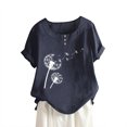 thumbnail image 1 of Birdeem Fashion Woman Rounk Neck Short Sleeve Blouse T-Shirt Printing Loose Tops, 1 of 1