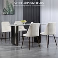 thumbnail image 4 of HOMCOM Dining Chairs Set of 4, Accent Chair with Velvet-touch Upholstery, 4 of 10