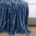 thumbnail image 2 of Nestl Ultra Plush Heavy Thick Raschel Imitation Mink Bed Blanket, 82 x 102, Navy, 2 of 5