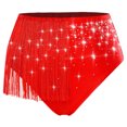 thumbnail image 3 of Xnihocha Jupe-Culotte à Franges en Strass pour Femme Costume de Danse Lyrique Contemporaine Short de Danse Ballet Rouge P, 3 of 5