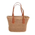 thumbnail image 1 of TISHITA Sac à Main pour Femmes en Paille Tressée, Tissé à la Main, Style Bohème, Sac Cartable à Poignée Supérieure avec Fermeture Éclair, Kaki01, 1 of 7