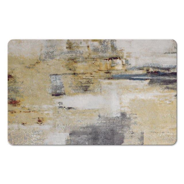 Elegant Quinn Area Rug Runner in Beige: Non-Slip, Stain Resistant, Low Pile, Machine Washable, 20x32 inch - Perfect for Living Room, Kitchen, Bedroom, or Entryway