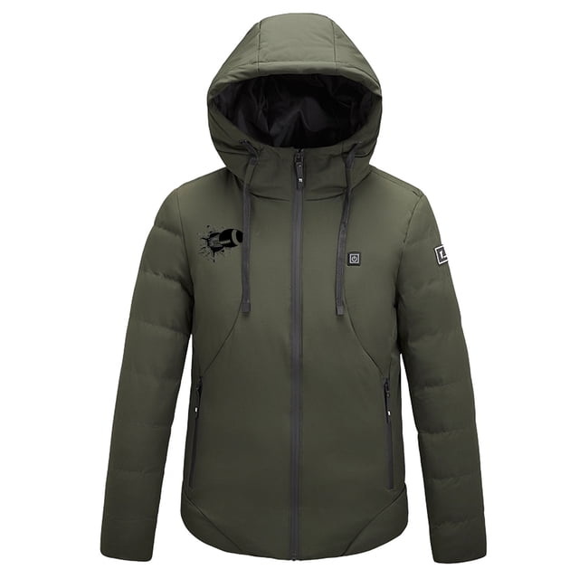 Penkiiy Heated Jackets for Women Men USB Intelligent Constant Temperature Heated Windproof Plus Size Men And Women Winter 4 Heated Jacket Coat S Army Green