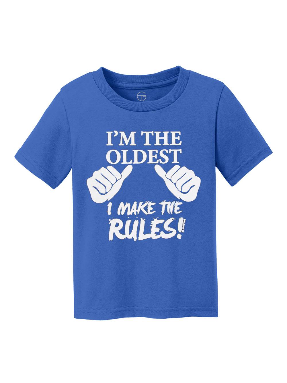 Je Suis le Plus Âgé, Je Fais les Règles T-Shirt en Coton pour Enfants - Royal - Moyen