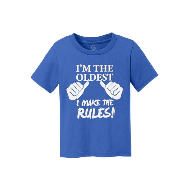 Je Suis le Plus Âgé, Je Fais les Règles T-Shirt en Coton pour Enfants - Royal - Grand