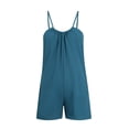 thumbnail image 4 of AherBiu Wide Leg Short Jumpsuits for Women Sleeveless Spaghetti Strap Summer Boho Rompers with Pockets, 4 of 7