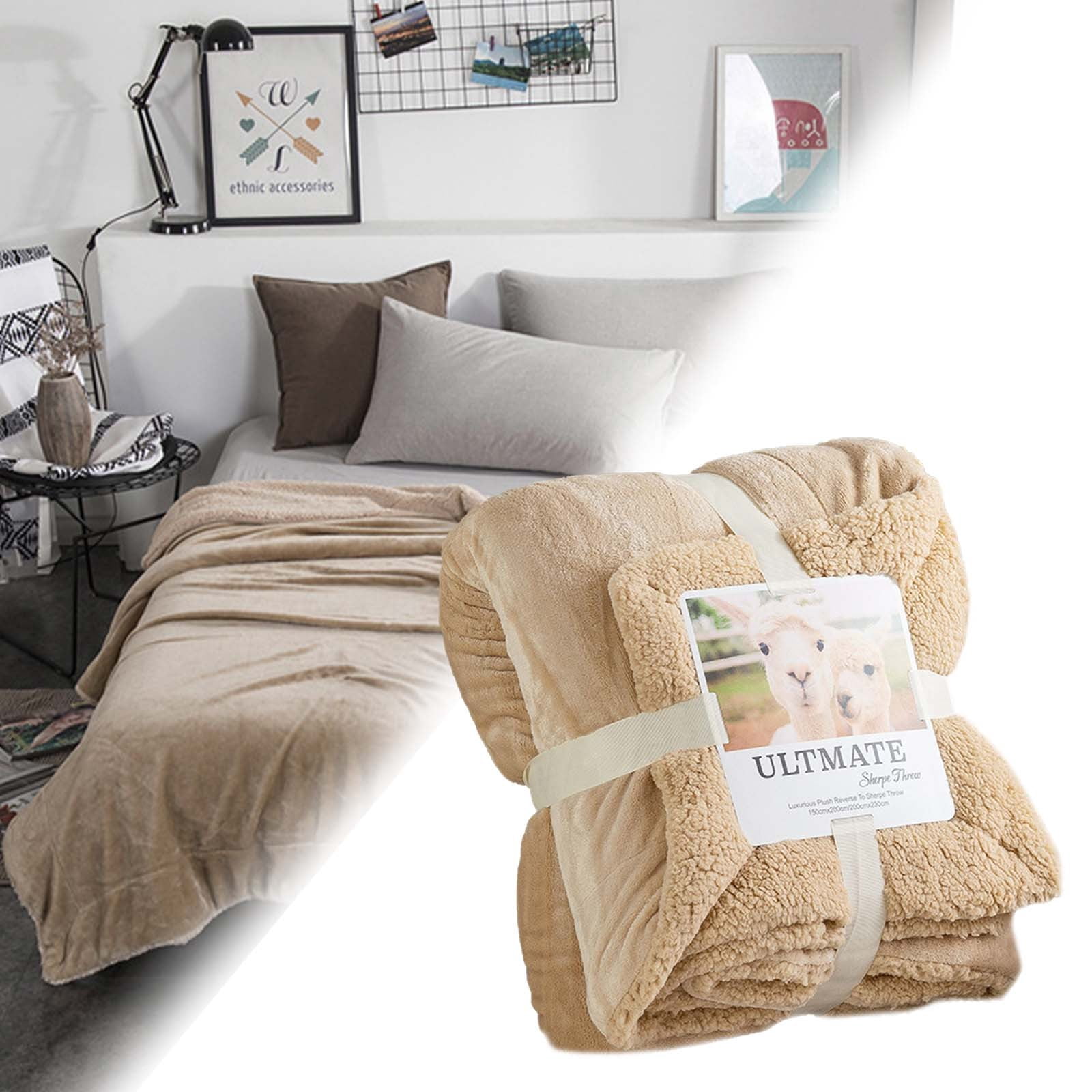 Weighted Blanket Clearance! Blanke Wool Flannel Lamb Blanket Blanket Double Gift Leisure Eveluo Composite Thickened Blanket Home Textiles