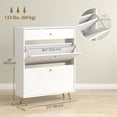 thumbnail image 3 of HOMCOM Armoire de Rangement pour Chaussures avec 2 Tiroirs Basculants pour 12 Paires de Chaussures, Blanc, 3 of 10