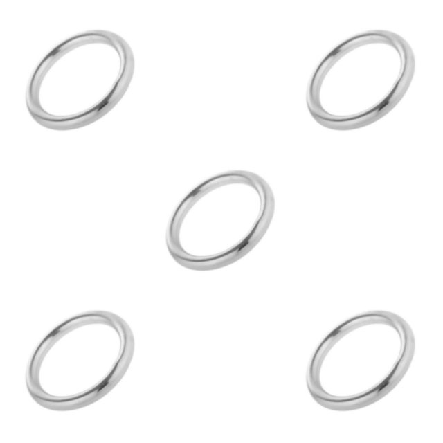 Redempat Solid 304 Stainless Steel Webbing Strapping Craft DIY Welded O Ring Silver 39x10mm 5Set