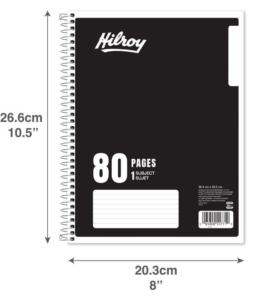 Hilroy 1 Subject 80pg Notebook Black