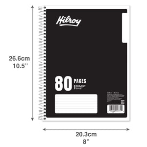 Hilroy 1 Subject 80pg Notebook Black