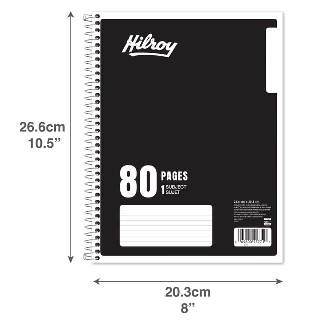 Hilroy 1 Subject 80pg Notebook Black