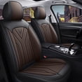 thumbnail image 3 of Maidao Housses de Siège Auto en Cuir Ensemble Complet pour Subaru pour Outback 2002-Présent 5 Sièges Cuir Compatible Coussin Gonflable Résistant à l'Eau Coussin Protecteur avant Arrière Noir et Café, 3 of 6