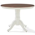 thumbnail image 3 of Bowery Hill Round Pedestal Wood Dining Table in Rubbed White/Rich Cherry, 3 of 7