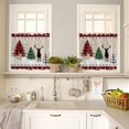thumbnail image 2 of Farmhouse Christmas Kitchen Curtains and Valances Set,Rustic Plaid XMAS Tree Snowflakes Window Treatments Tiers Red Green Black Half/Short Curtains for Small Windows Cafe /Living/ Bedroom 54x24 in, 2 of 5