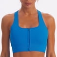 thumbnail image 1 of ylioge Sports Bras for Women Front Closure Zipper High-Impact Ribbed Wireless Push-Up Stretchy Racerback Solid Comfort Workout Underwear Bralettes, 1 of 4