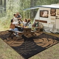 thumbnail image 3 of Garvee 8'x10' Outdoor Rug Waterproof Plastic Straw Rug, Modern Tropical Leaf Woven Carpet UV-Resistant Reversible Mat for Patio RV Deck Beach Porch, Black Brown, 3 of 6