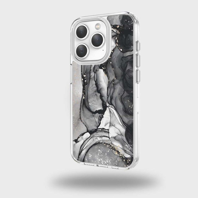 Caseco iPhone 15 Pro Case With Mag-Safe - Black Marble