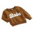 thumbnail image 2 of Kids Pullover Letter Print  Neck Long Sleeve Tops Blouse, 2 of 7