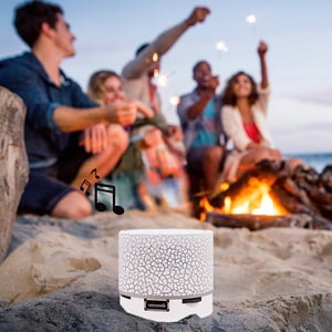 Meitianfacai Mini Bluetooth Stéréo Portable Plug In Subwoofer Sound Illuminate Wireless Speaker Gift, Blanc