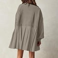 thumbnail image 4 of Pisexur Robe Chandail Surdimensionnée pour Femmes, Col Rond, Manches Longues, Patchwork, Robe d'Automne, Chandail à Enfiler, Hauts Amples et Fluides, Robe Chandail, Mini-Robe, 4 of 8