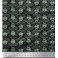 thumbnail image 1 of Soimoi Black Rayon Fabric Filigree Damask Decor Fabric Printed Yard 56 Inch Wide, 1 of 3