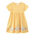 thumbnail image 1 of MIASHUI Robes de Pâques pour Filles, Robes Décontractées à Manches Courtes avec Lapin, Jaune, 2-3 Ans, 1 of 5
