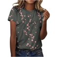 thumbnail image 1 of Pisexur Hauts d'Été pour Femmes, Chemisiers pour Femmes Chic Décontracté Hauts pour Femmes à la Mode Chandail Décontracté pour Femmes Imprimé à Manches Courtes Col Rond Haut, Hauts Grande Taille pour Femmes Multicolore, G, 1 of 2