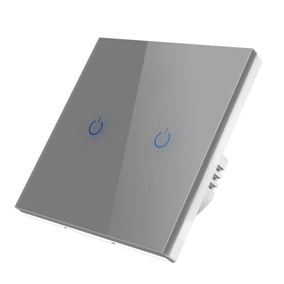 Smart Touch Wall Light Switch with Backlit Buttons, RF433 Wireless Control No WiFi Required, Tempered Glass Panel for Home Office Garage Lighting, 1-4 Gang for CONFIGURATIONS in Black White