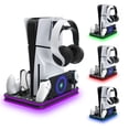 thumbnail image 1 of PS5 Slim Bracket And Cooling Station, With RGB LED Controller, Charging Station For PlayStation 5, PS5 Controller Charger For Dual Sensing And Edge Controller, PS5/PS5 Slim Accessory Cooling, 1 of 8