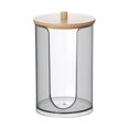thumbnail image 4 of GUOOL Distributeur de Gobelets de Salle de Bain Support de Coussinet à Bille Multifonction Réutilisable Rangement de Salle de Bain Noir avec Couvercle en Bois, 4 of 9