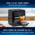 thumbnail image 2 of Oster 11-Quart Flex Air Fryer Oven, Dual Air Fryer with 2 Cooking Zones, Double Air Fryer with 6 Cooking Functions, Large Air Fryer with 2 Frying Baskets, 2 of 6