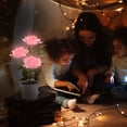 thumbnail image 3 of EGNMCR 3 Led Rose Lantern Solar 3 Heads Rose LED Potted Table Lamp Night Light Solar lantern, 3 of 3