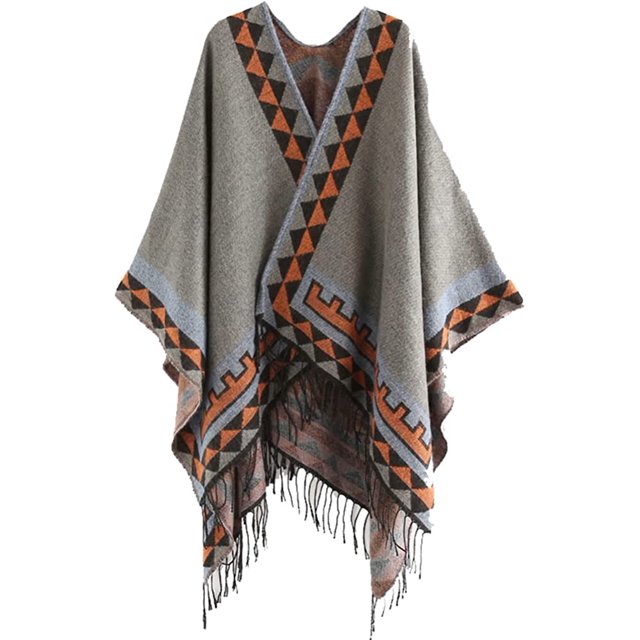LinYooLi Women Tassel Shawl Wraps Open Front Poncho Sweater Cardigan Cape Blanket for Party Travel Office